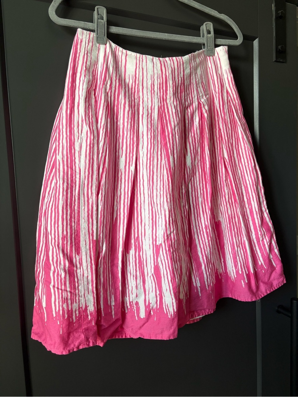 Cato Pink and White Striped Circle Skirt - Picture 2 of 5